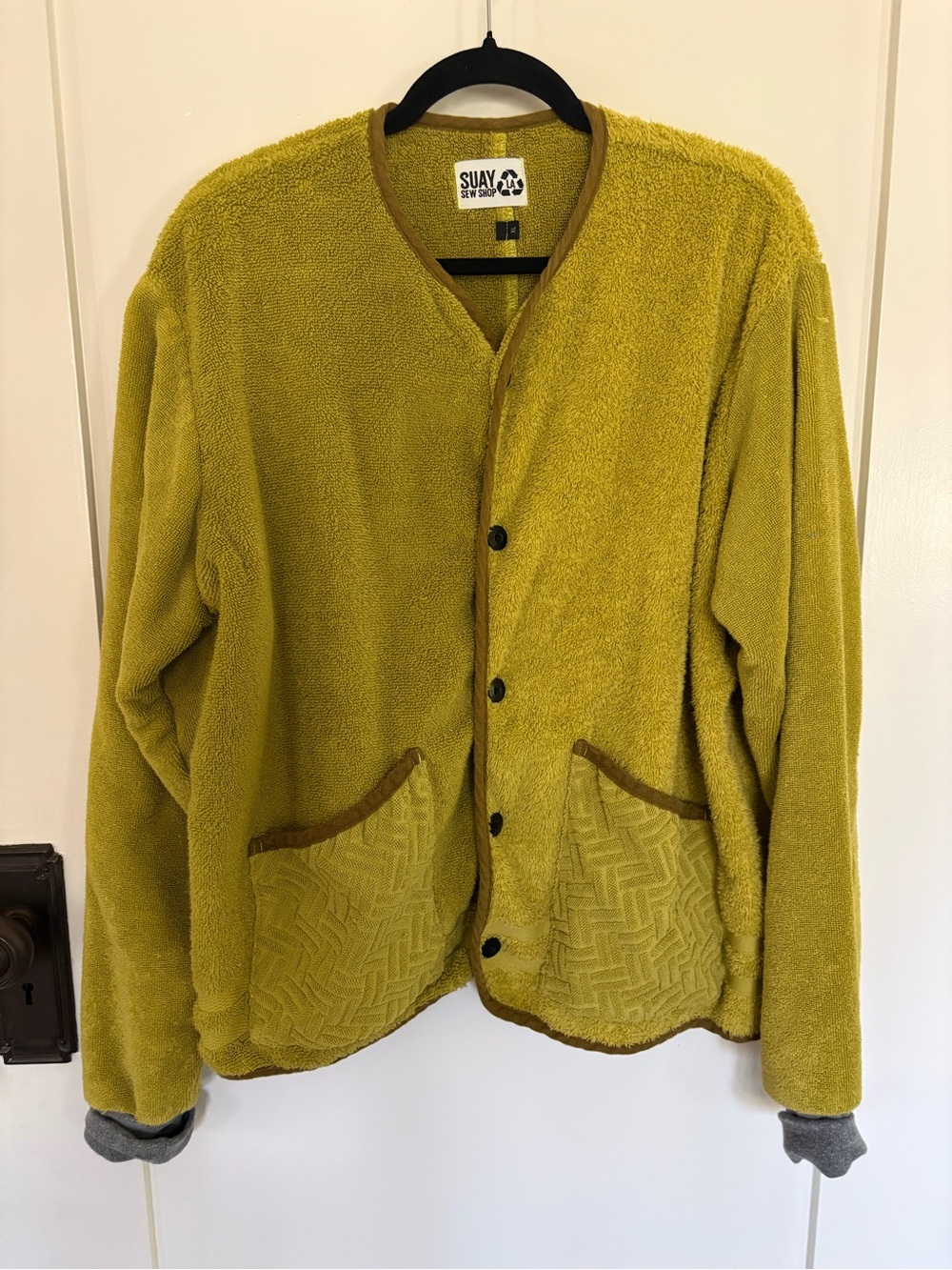 Suay Sew Shop Terry Cloth Chore Coat/Jacket/Cardigan XL
